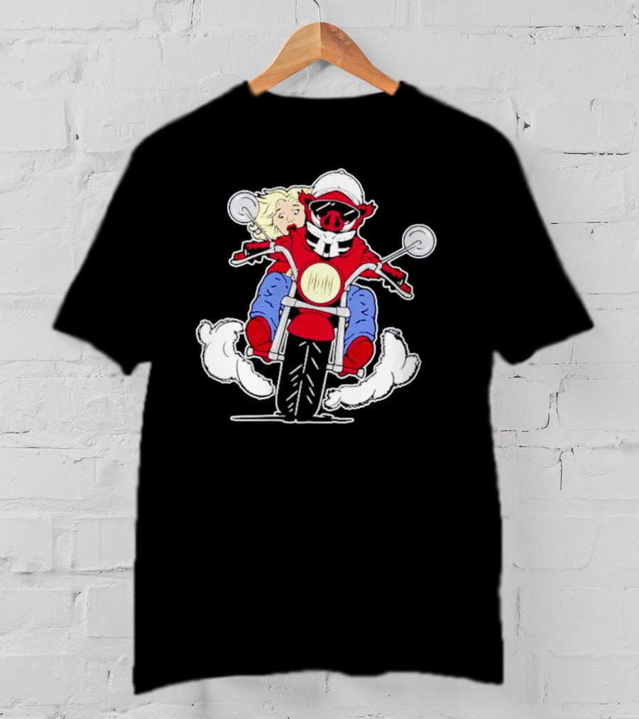 Arkansas Razorbacks Pig Riding Motorcycle With Passenger T-Shirt