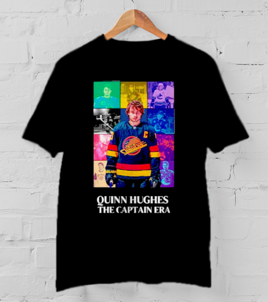 Quinn Hughes The Captain Era Multicolor Vancouver Hockey Legend T-Shirt