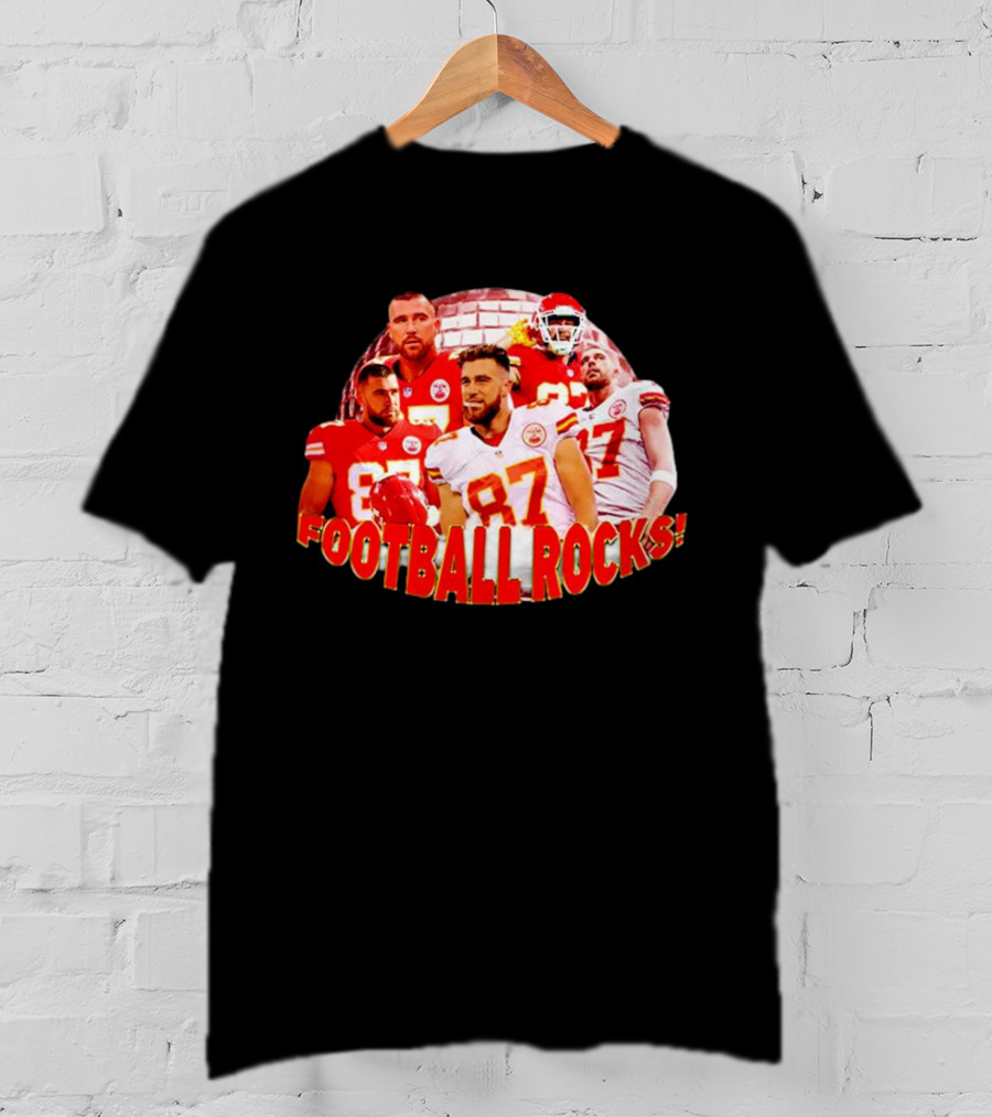 Travis Kelce Football Rocks KC Chiefs 87 T-Shirt