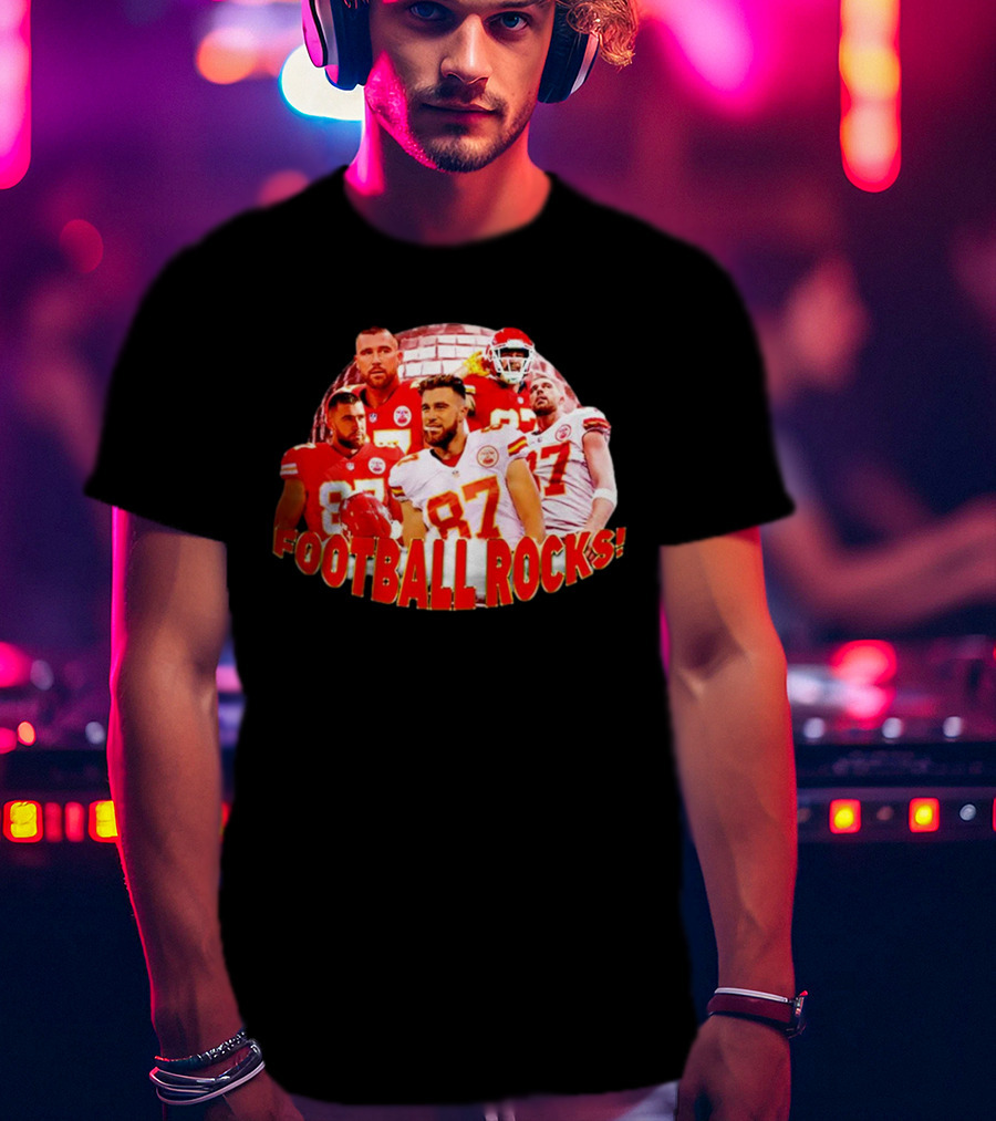 Travis Kelce Football Rocks KC Chiefs 87 T-Shirt