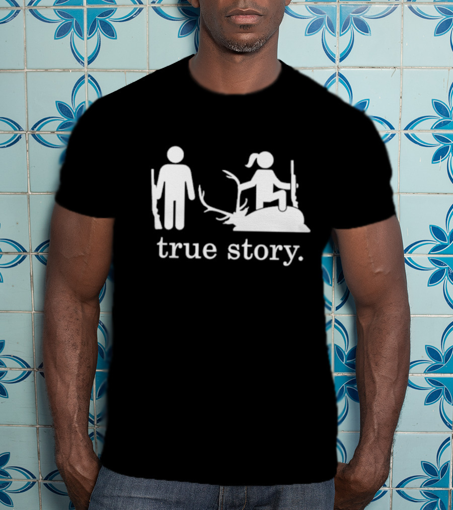 Hunting True Story Deer Silhouette With Rifle Icons T-Shirt