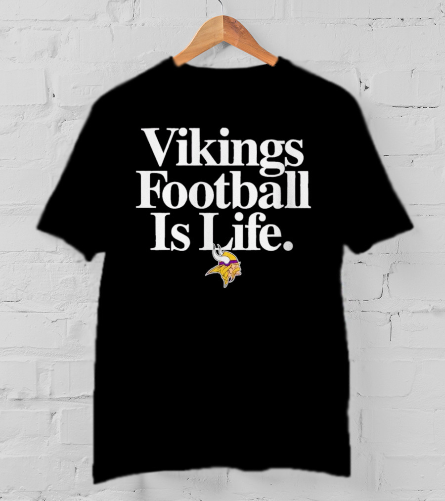 Minnesota Vikings Football Is Life With Iconic Viking Helmet T-Shirt