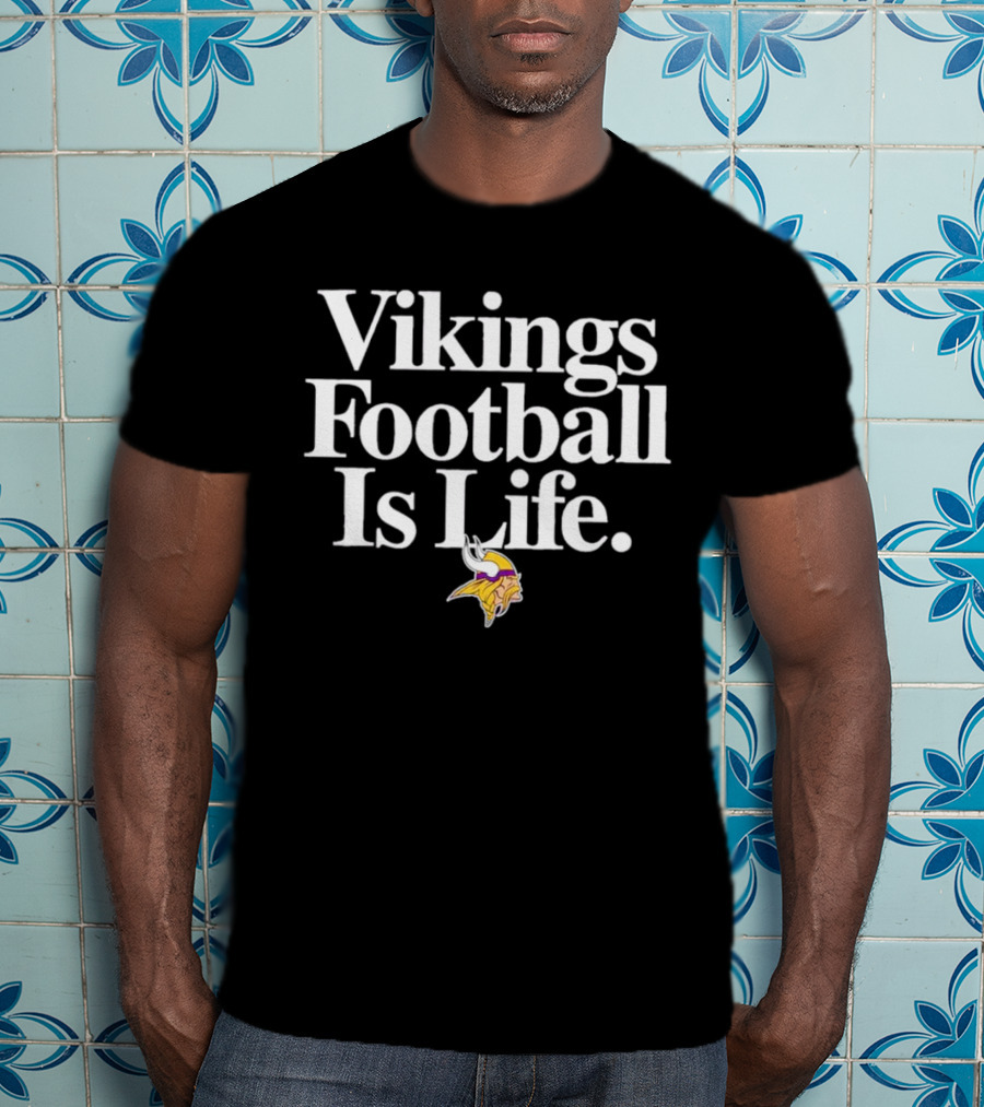 Minnesota Vikings Football Is Life With Iconic Viking Helmet T-Shirt