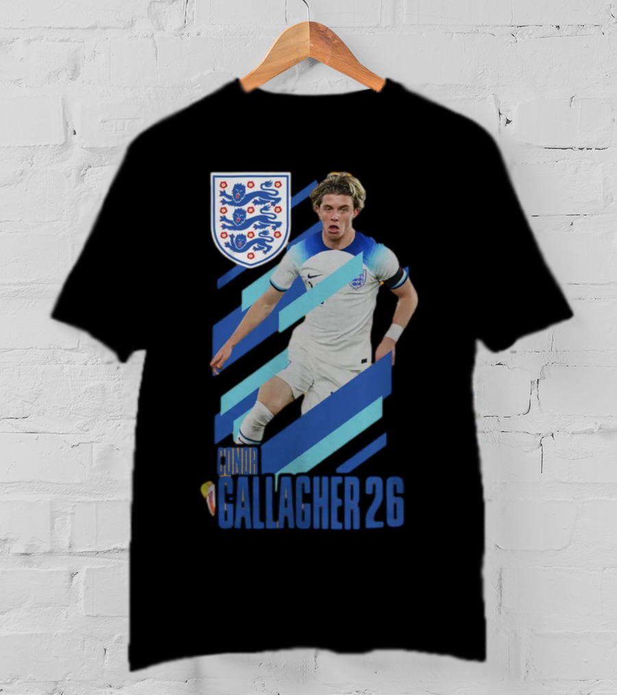 Conor Gallagher 26 England Football Crest Soccer Player T-Shirt