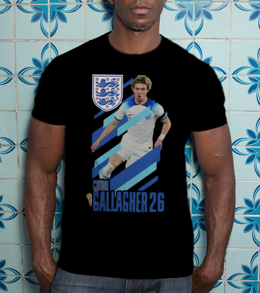 Conor Gallagher 26 England Football Crest Soccer Player T-Shirt