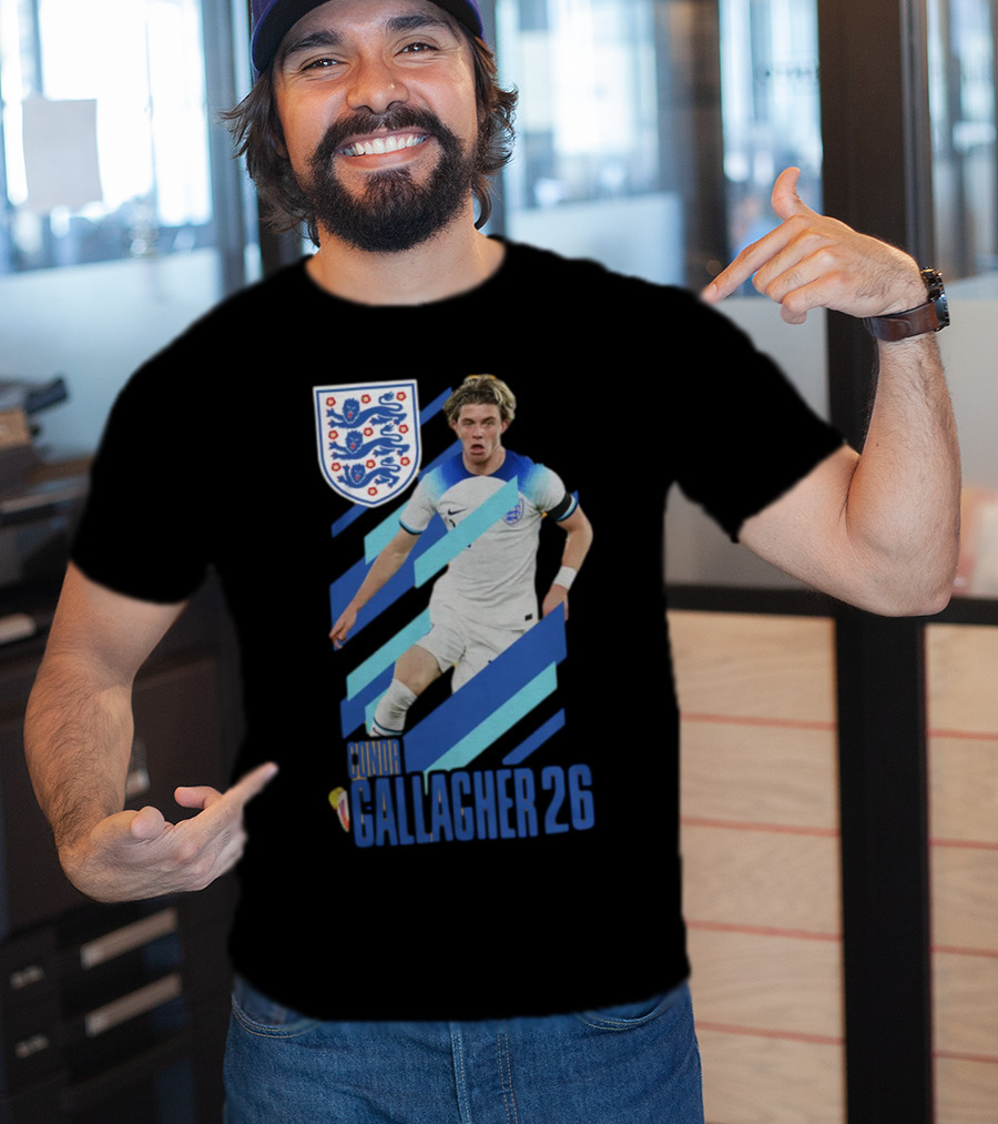 Conor Gallagher 26 England Football Crest Soccer Player T-Shirt