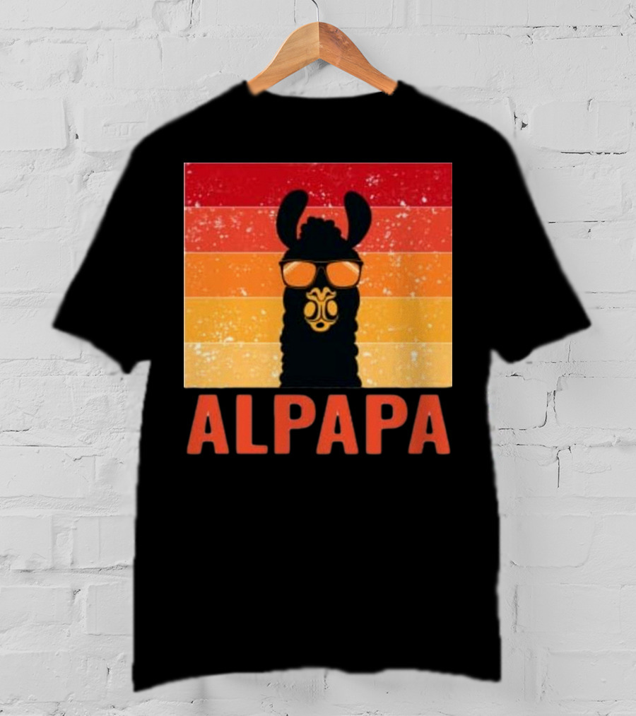 Alpapa Llamafathers Day Vintage Groovy T-Shirt