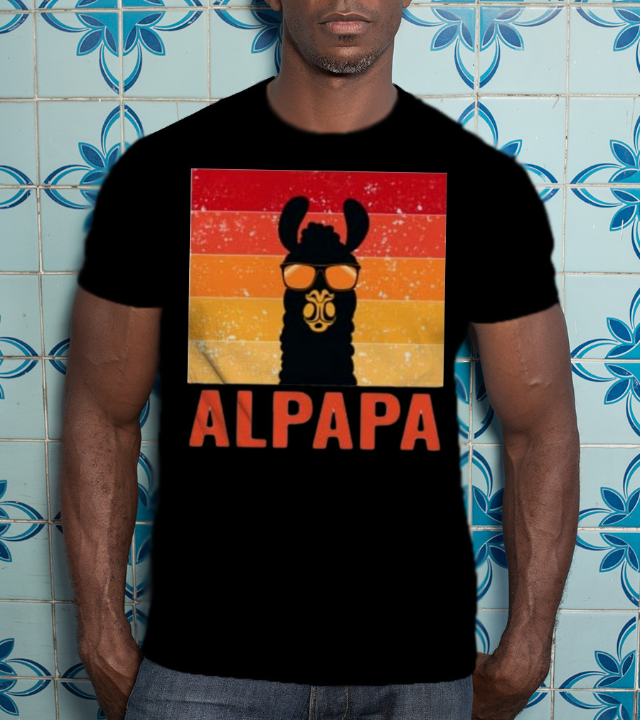 Alpapa Llamafathers Day Vintage Groovy T-Shirt