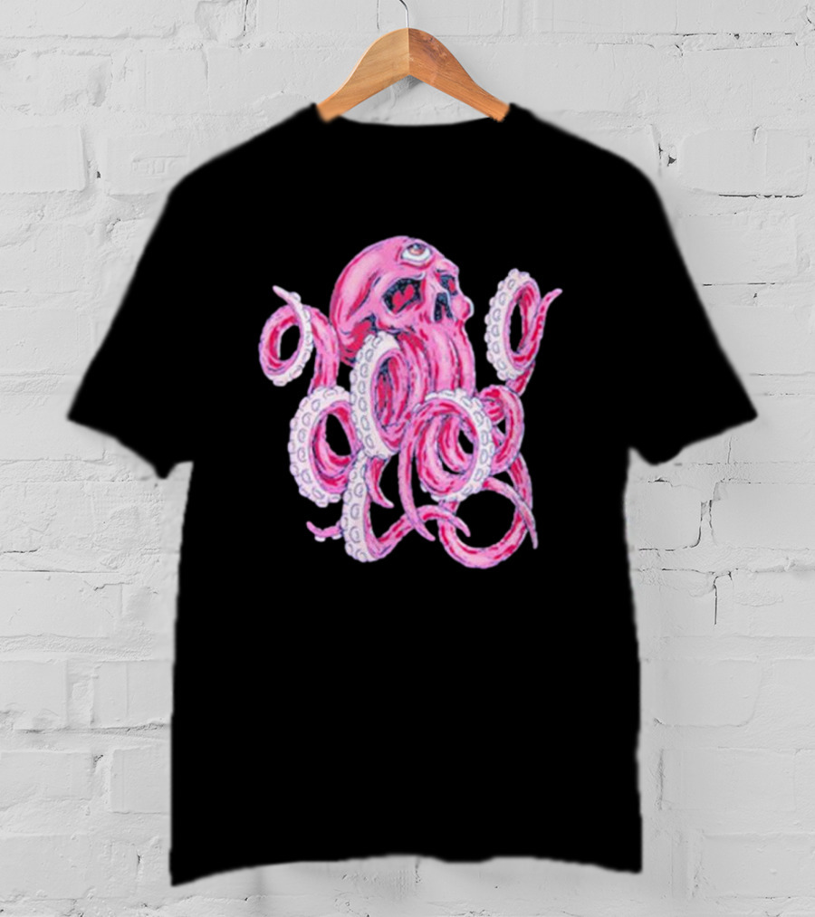 Deep Dark And Dangerous Ddd Red Octopus Skull Alien Tentacles T-Shirt