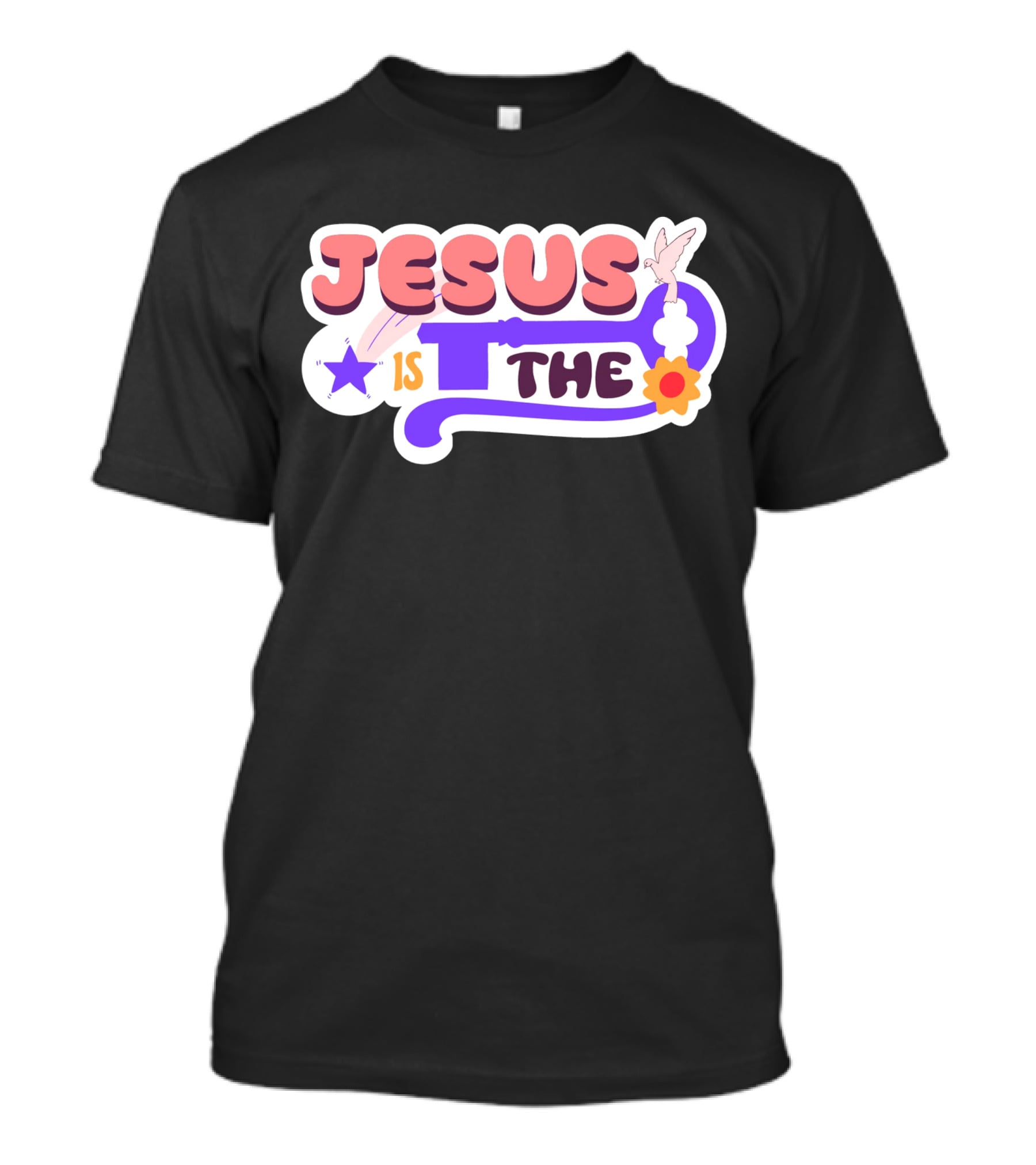 Jesus Is The Key With Dove And Star Elements T-Shirt