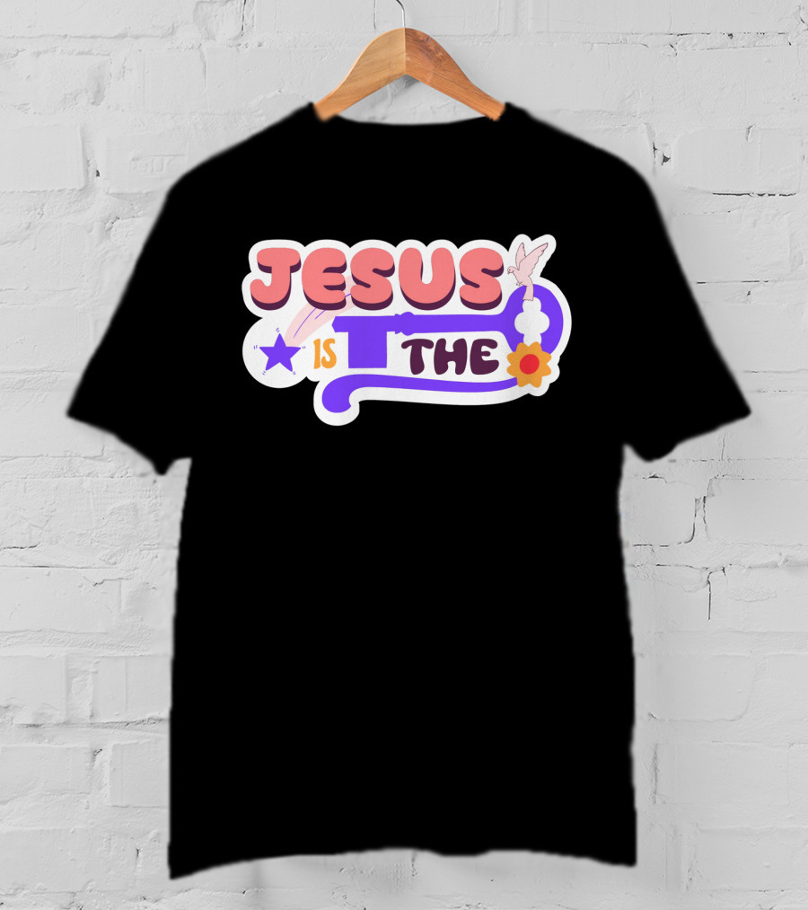 Jesus Is The Key With Dove And Star Elements T-Shirt