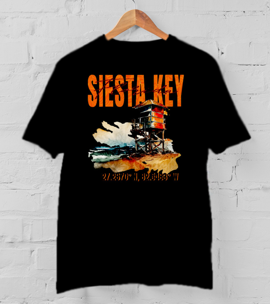 Siesta Key Florida Lifeguard Stand 27.2670° N, 82.5463° W T-Shirt