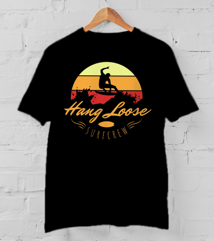 Hang Loose Surfcrew Sunset Surfing T-Shirt
