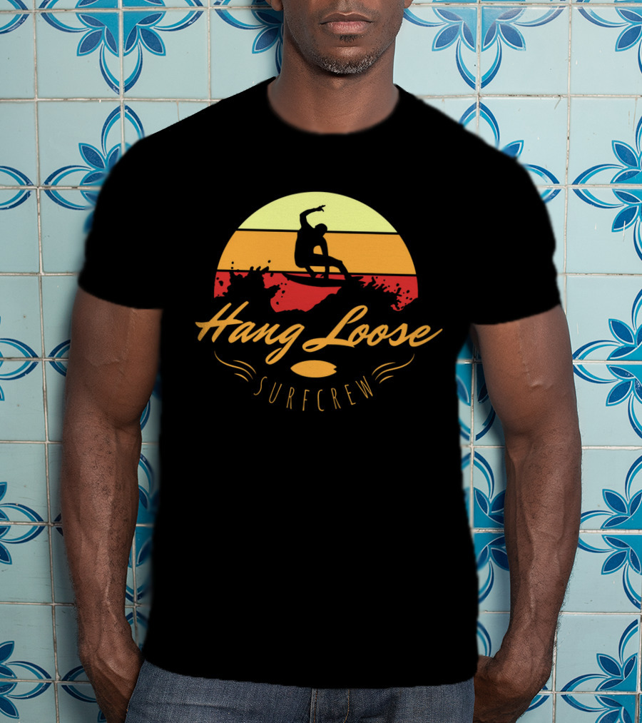 Hang Loose Surfcrew Sunset Surfing T-Shirt