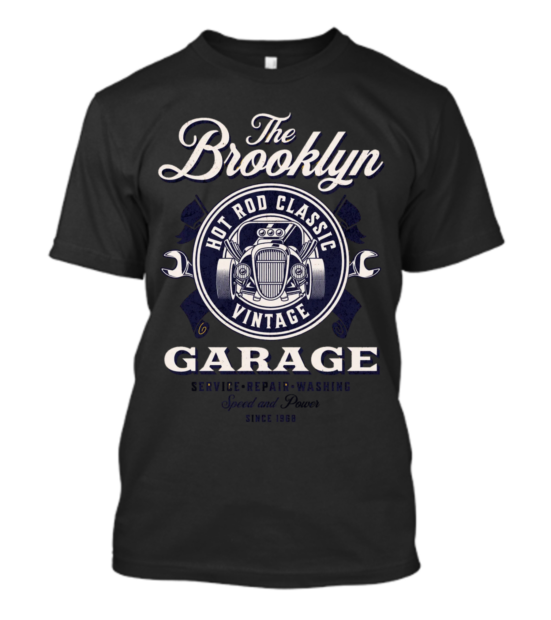 The Brooklyn Hot Rod Classic Vintage Garage Service Repair Washing Speed Power Since 1980 T-Shirt
