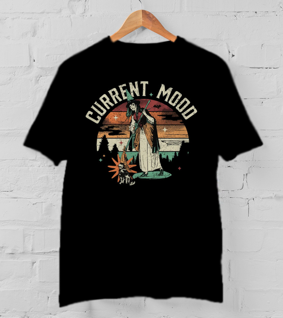 Current Mood Witch Vintage Sunset Dog Companion T-Shirt
