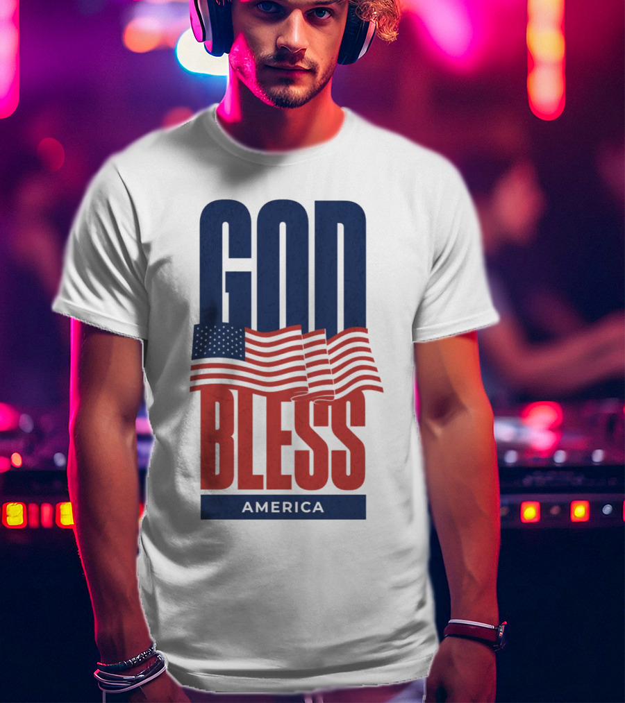 GOD BLESS AMERICA Flag T-Shirt