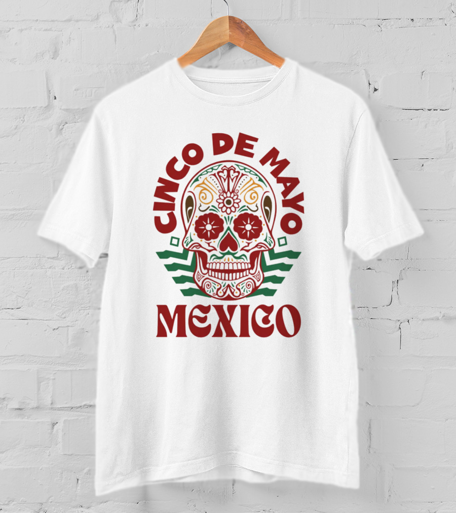 Cinco De Mayo Mexico Sugar Skull T-Shirt