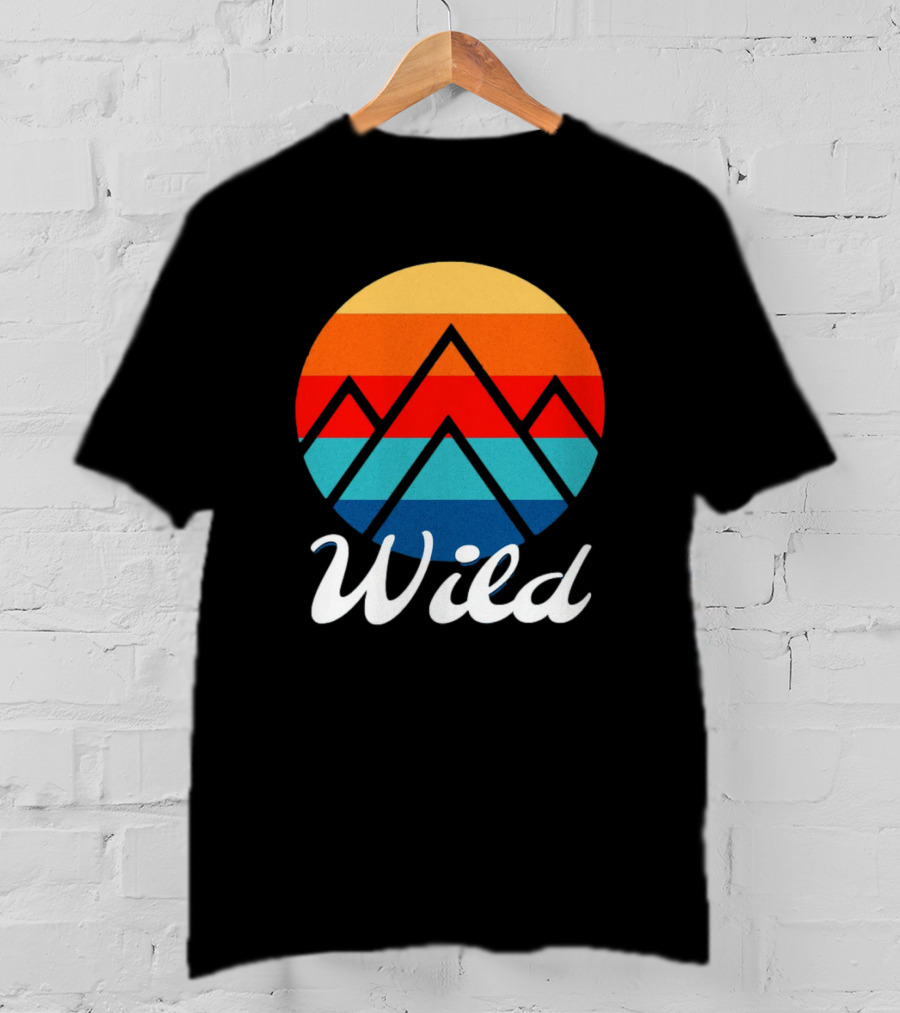 Wild Minimalistic Mountains Retro Circle Stripes T-Shirt