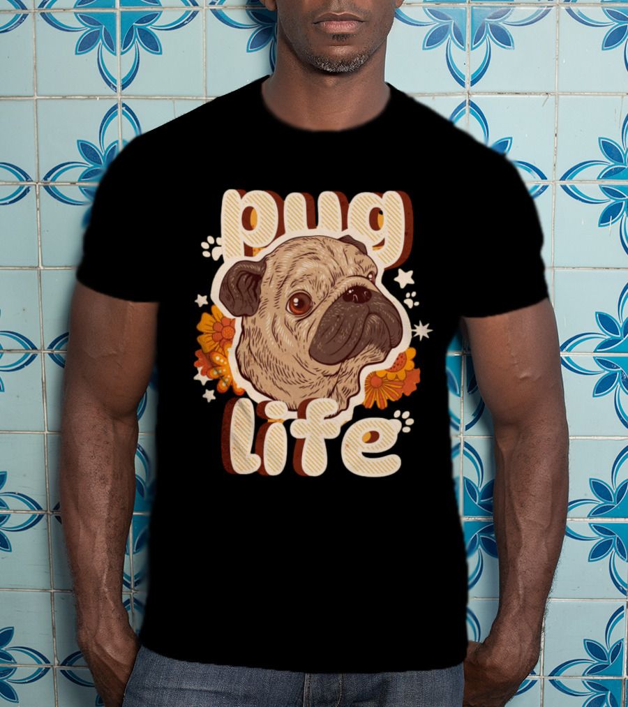 Pug Life Retro Floral T-Shirt