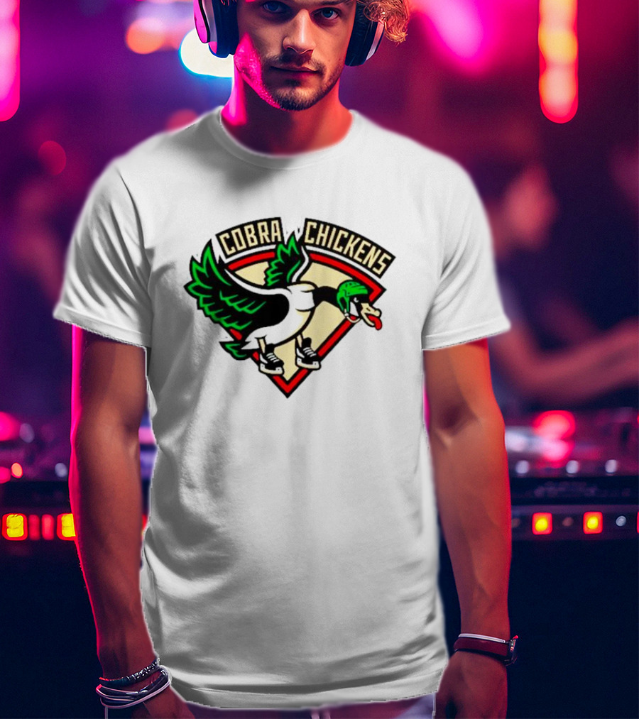 Cobra Chickens Sports Team Logo Hockey-Inspired Goose T-Shirt