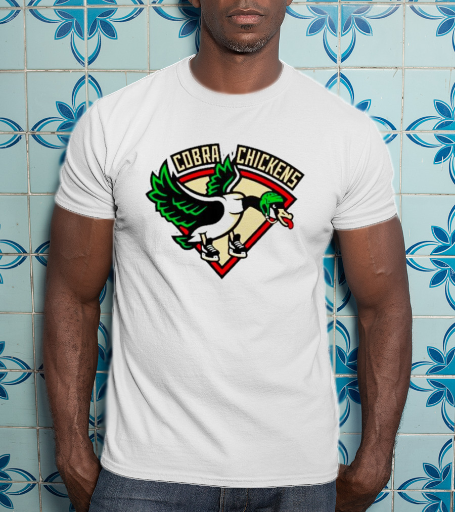 Cobra Chickens Sports Team Logo Hockey-Inspired Goose T-Shirt