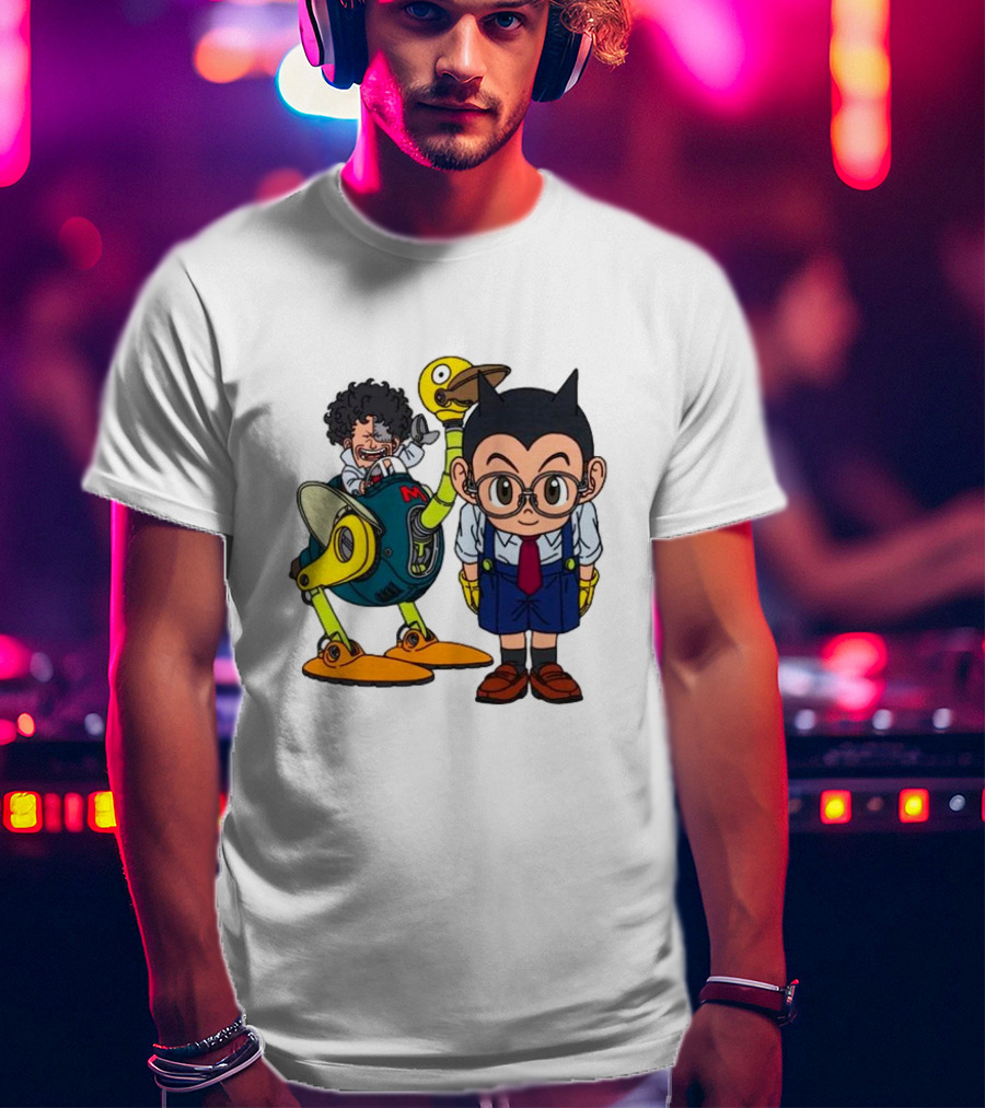 Dr. Slump Obotchaman And Character With Robot In Glasses T-Shirt