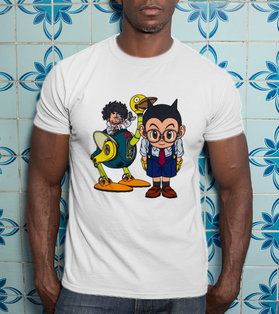 Dr. Slump Obotchaman And Character With Robot In Glasses T-Shirt