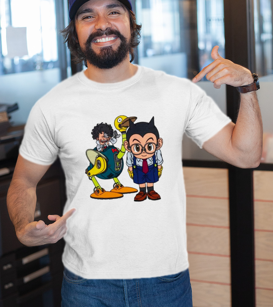 Dr. Slump Obotchaman And Character With Robot In Glasses T-Shirt