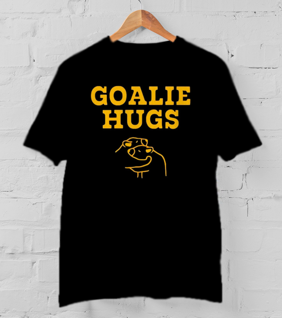 GOALIE HUGS Hockey Embrace Drawing T-Shirt