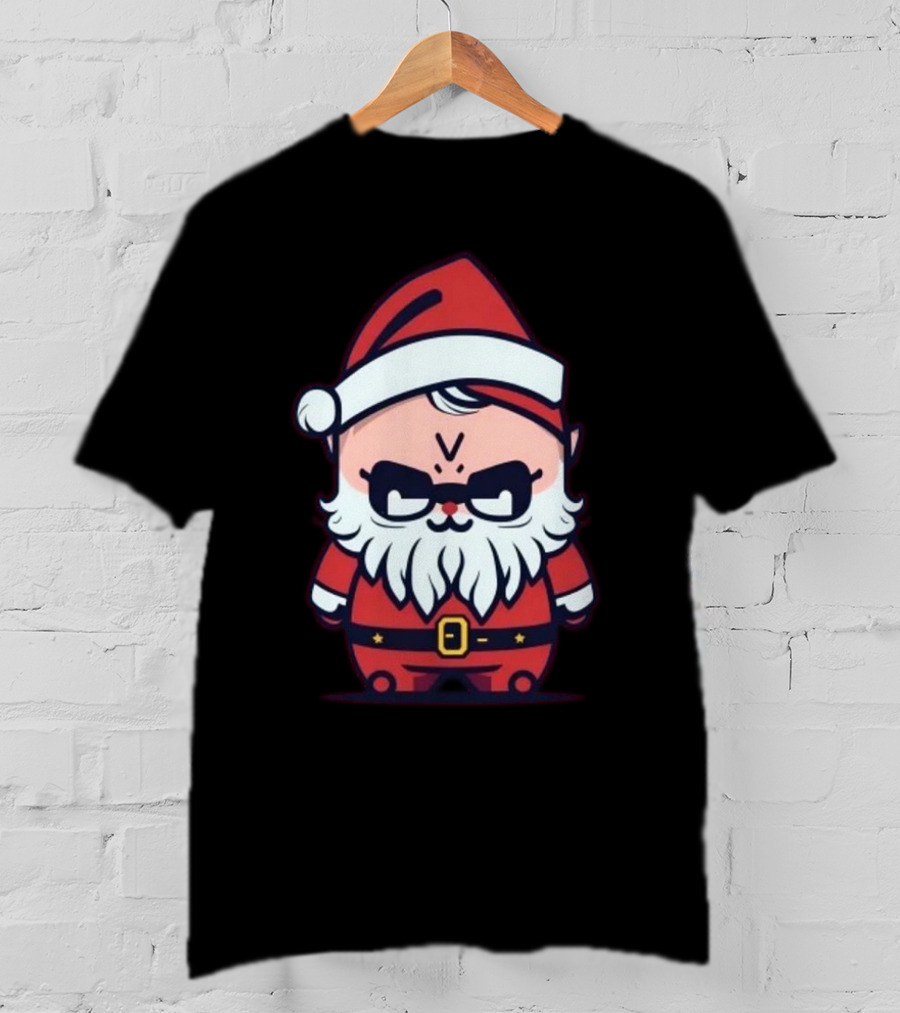Happy Merry Christmas Kawaii Cool Santa Claus Cute Chibi Draw T-Shirt