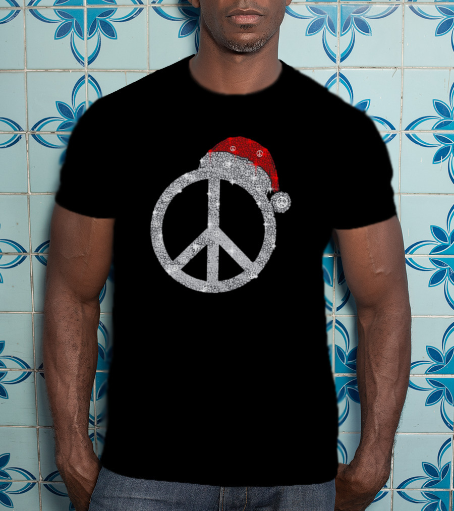 Hippie Hat Diamond Peace Christmas T-Shirt