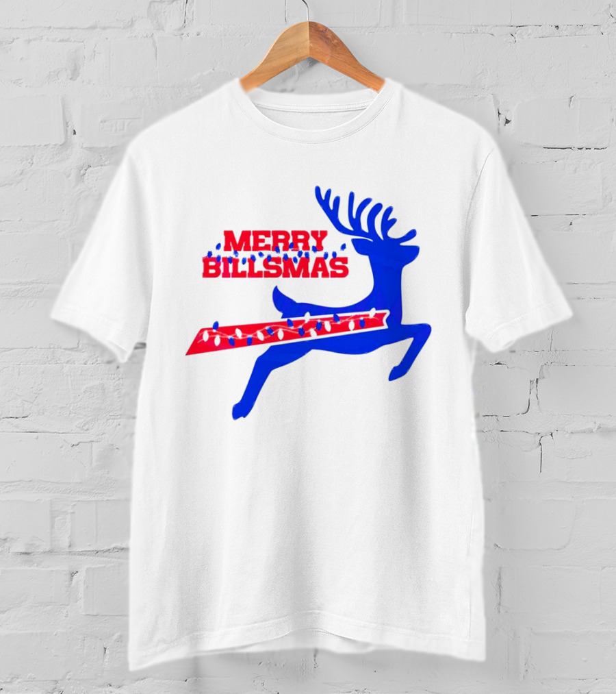 Merry Billsmas Reindeer Xmas Lights Buffalo T-Shirt