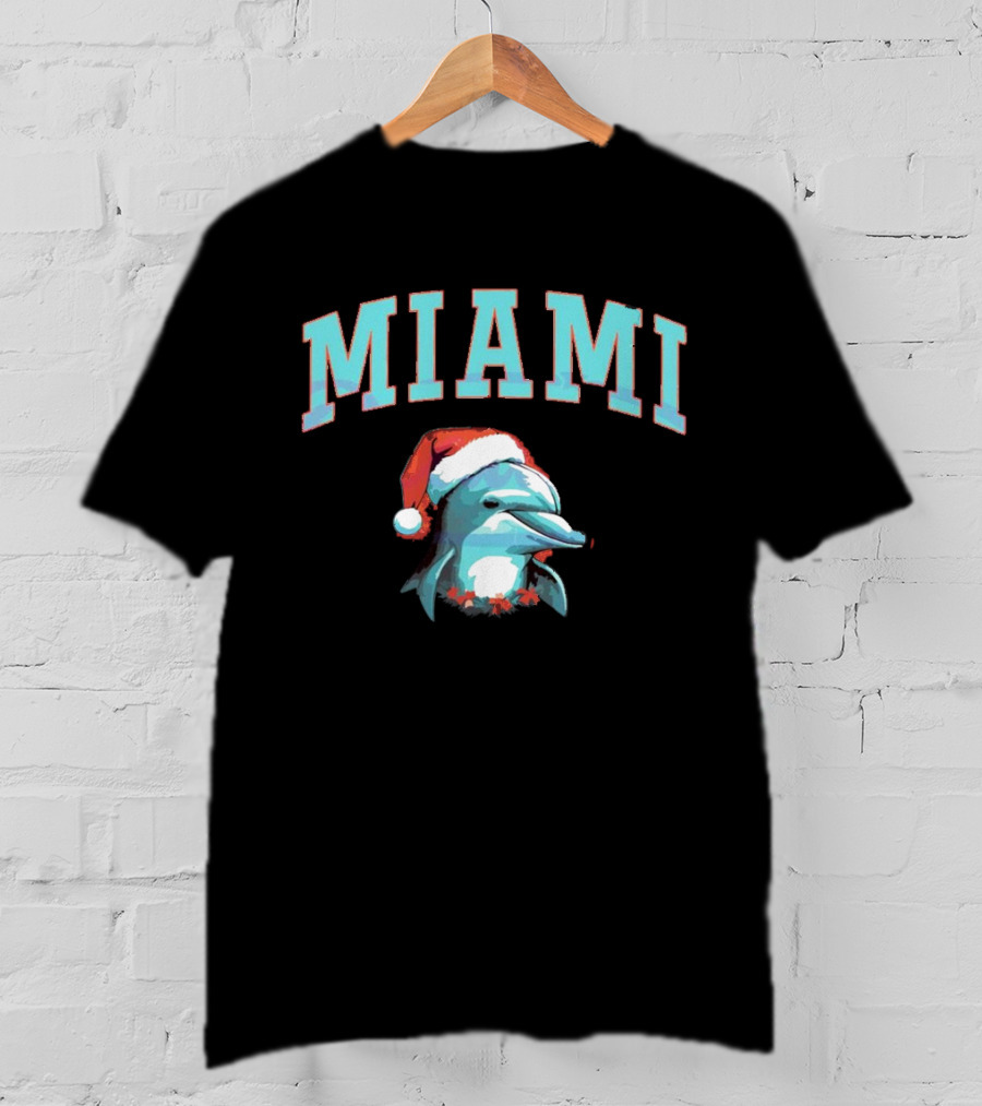 Miami Dolphins Santa Christmas Miami T-Shirt