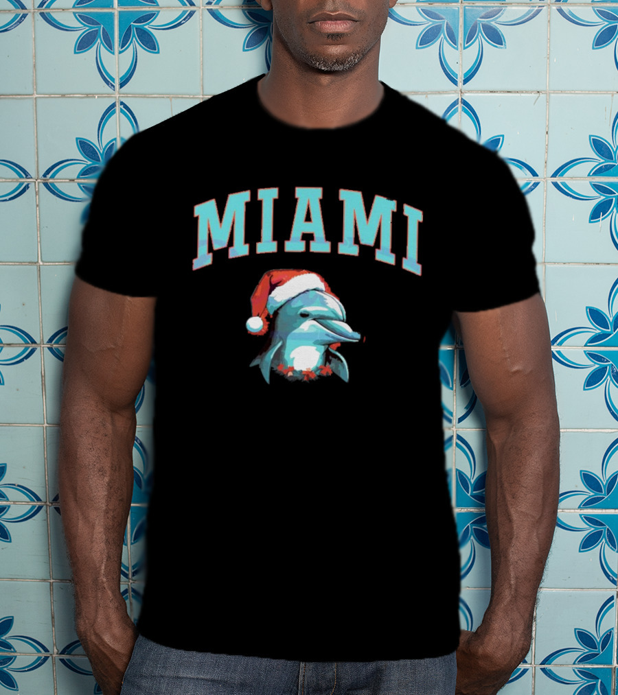 Miami Dolphins Santa Christmas Miami T-Shirt