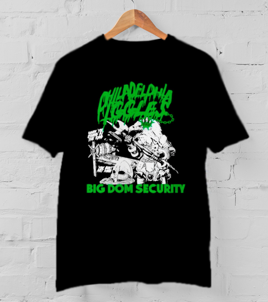 Philadelphia Iggles Big Dom Security Comic-Style Green T-Shirt
