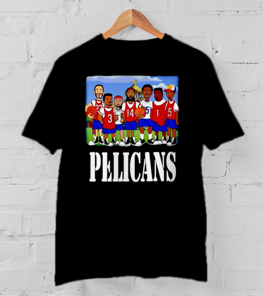 Recess Cartoon Style Characters With Basketball Jerseys Pelicans T-Shirt