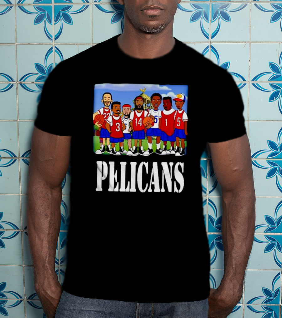 Recess Cartoon Style Characters With Basketball Jerseys Pelicans T-Shirt