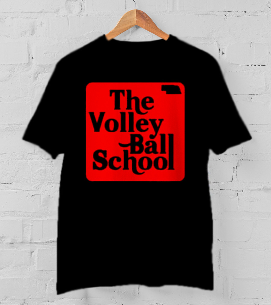 The Volleyball School Nebraska Red Square Text T-Shirt
