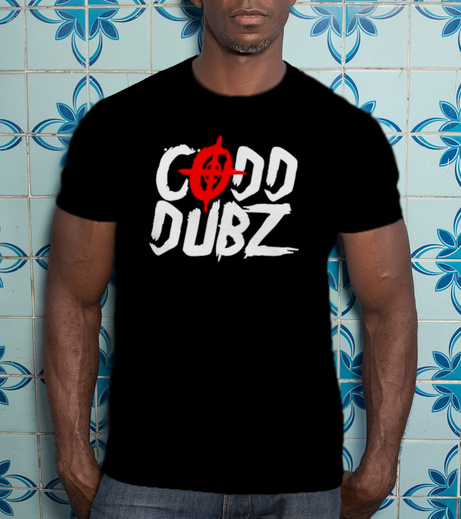 CODD DUBZ Target Dubz Red Target Symbol Bold White Letters T-Shirt