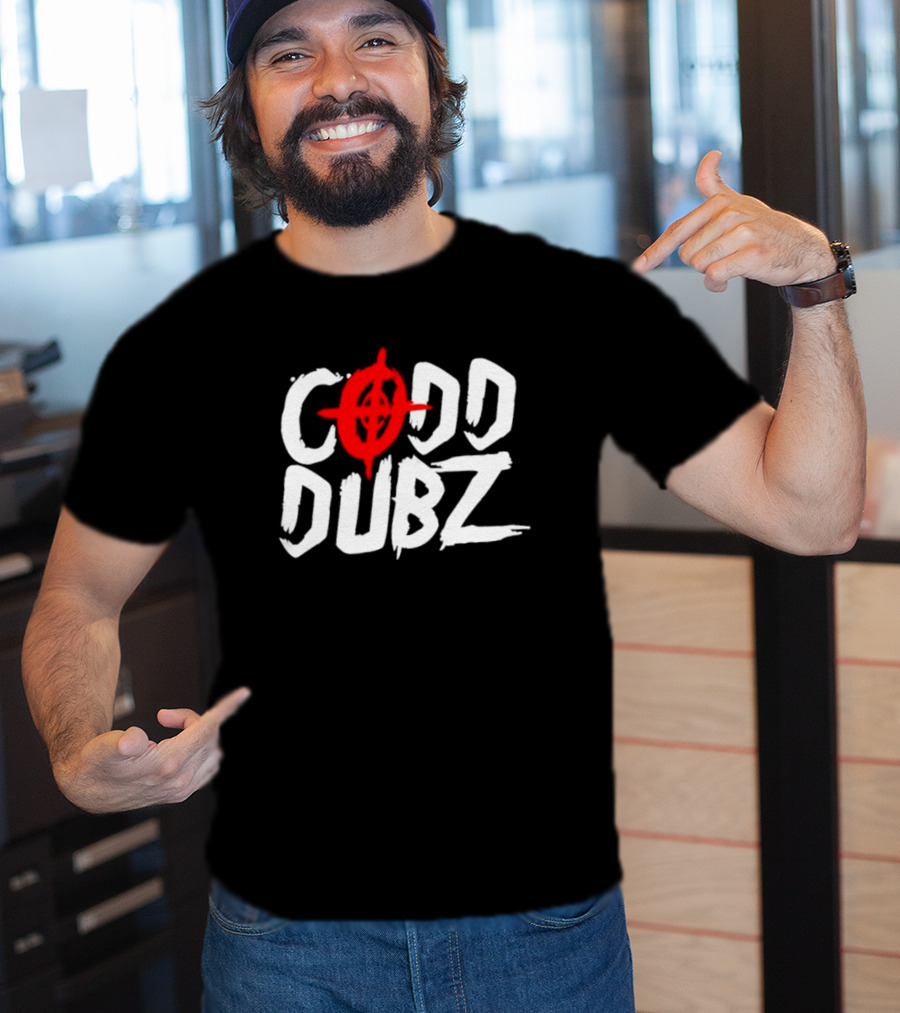 CODD DUBZ Target Dubz Red Target Symbol Bold White Letters T-Shirt