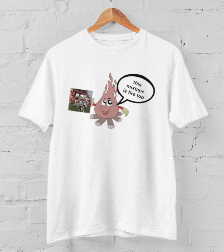 Dillon Francis This Mixtape Is Fire Too Flame Character Holding Album T-Shirt