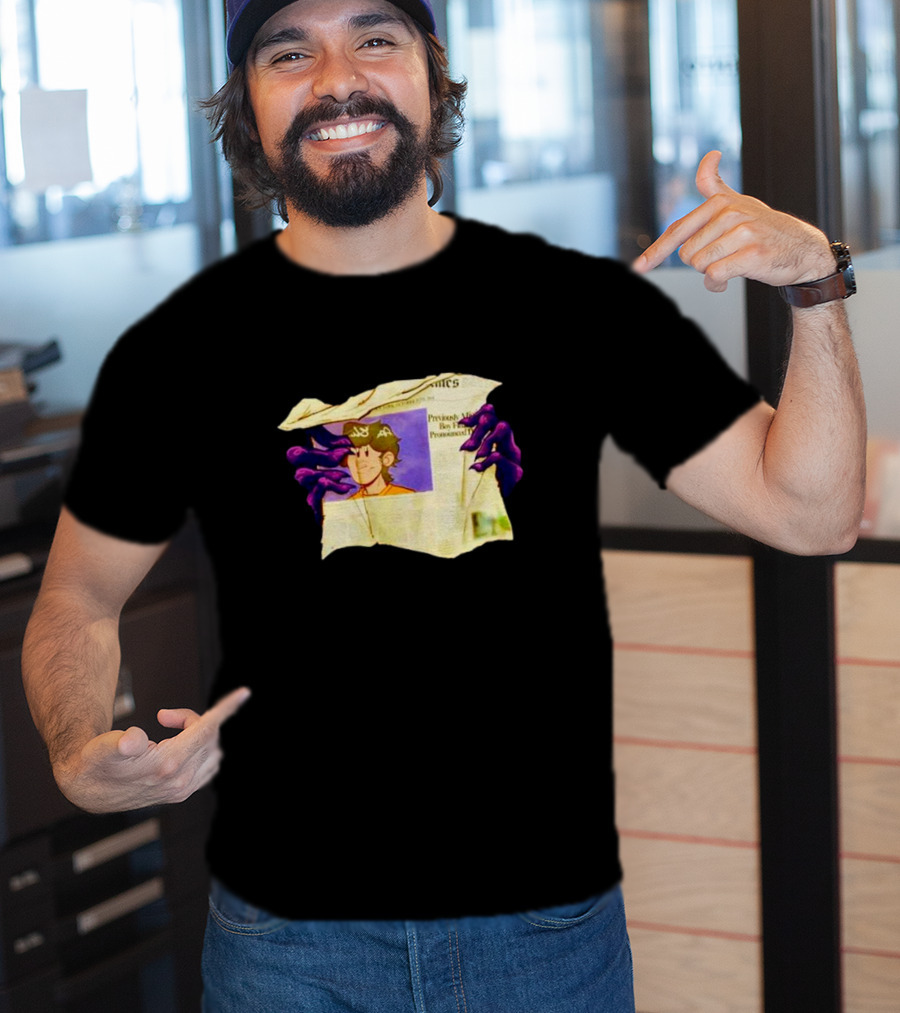 Graaavel’s Backstory Newspaper Cursed Hands Crowned Character T-Shirt