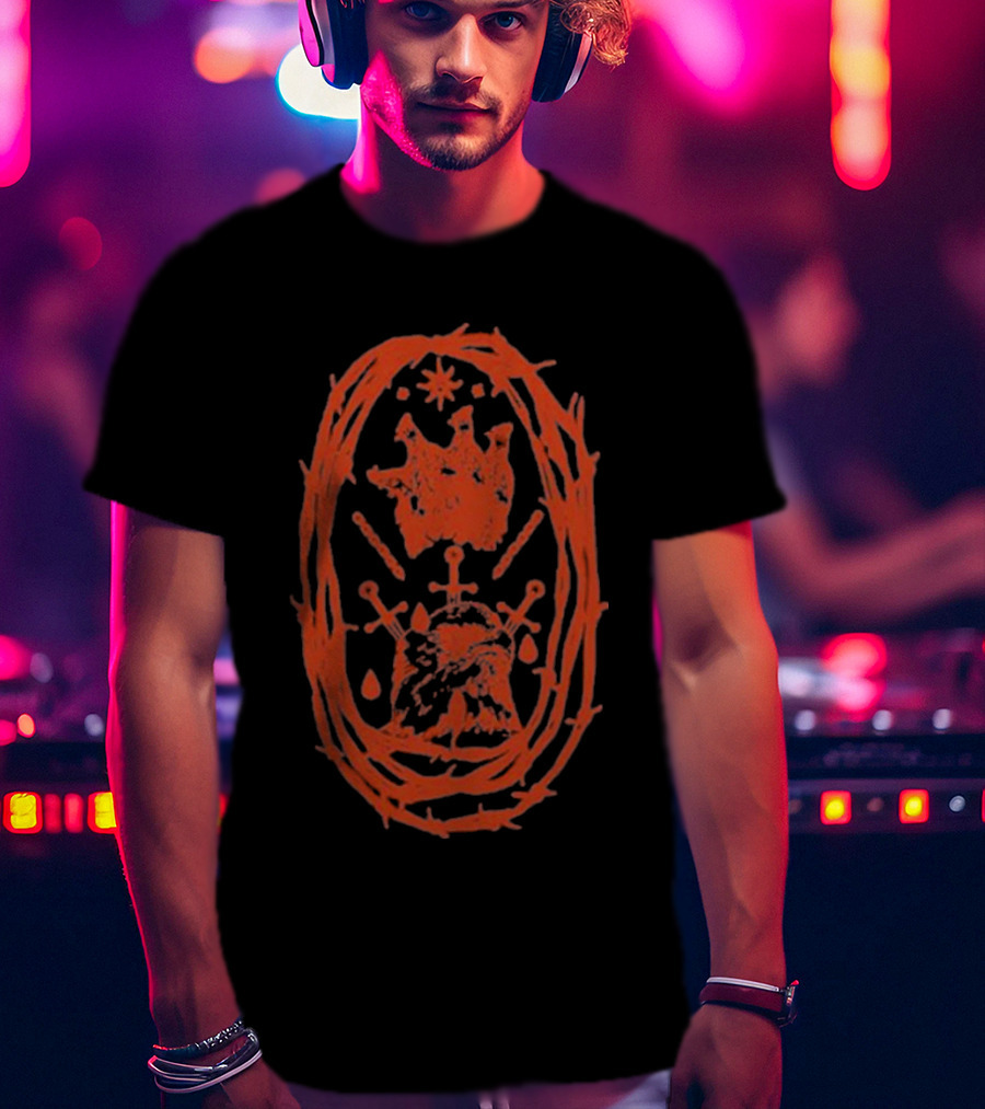 Ideologie Not Your Empire Crown Star Sword Motif T-Shirt