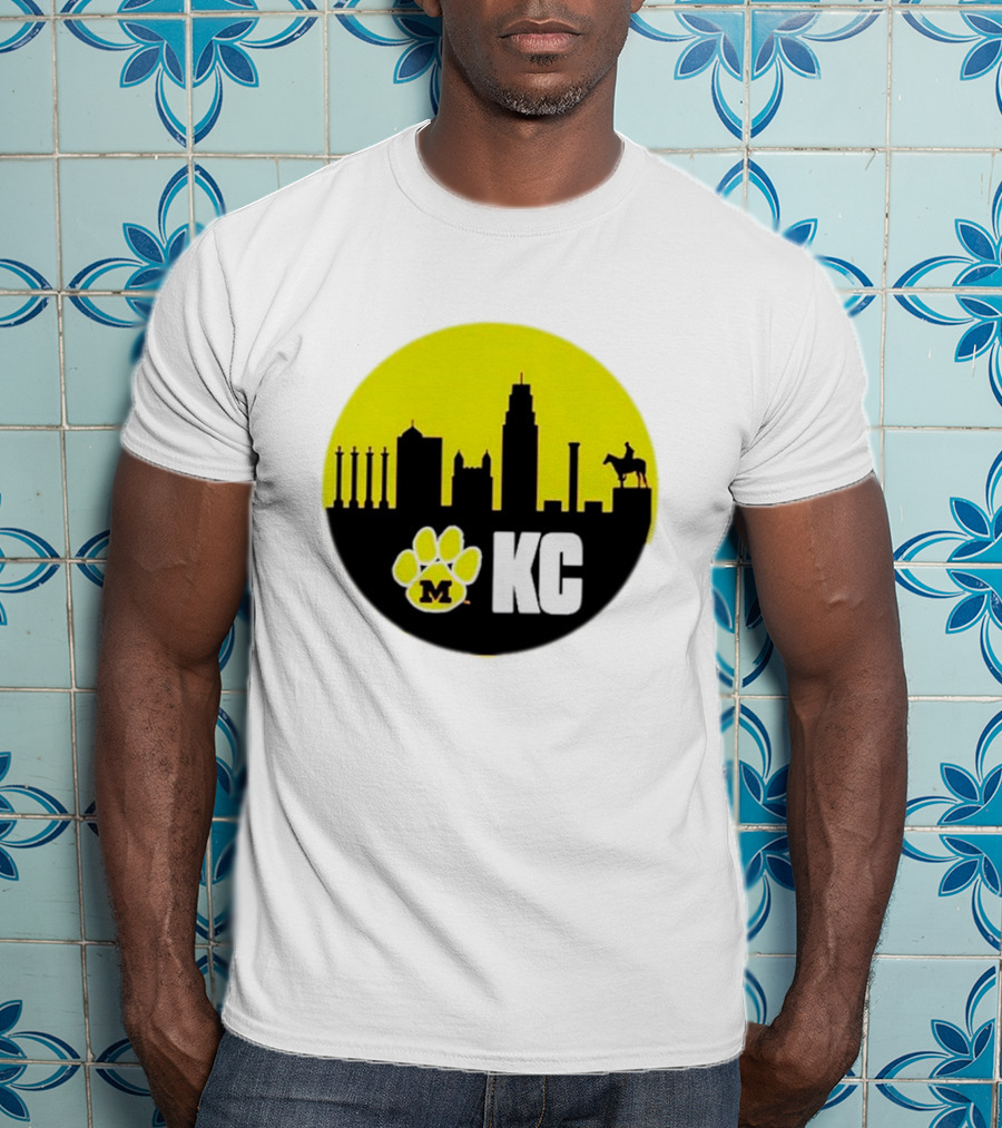 Missouri Tigers Mizzou Kansas City KC Skyline Paw T-Shirt