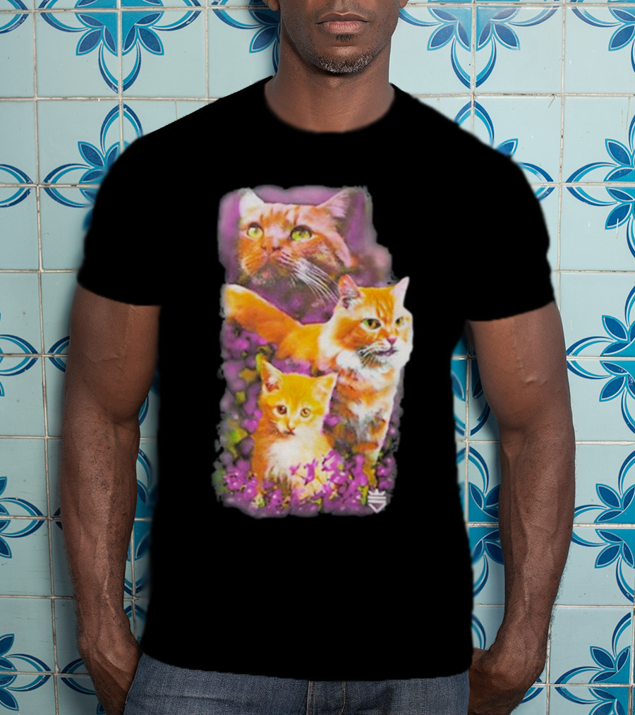 Opticgaming Scump Cat Trio Among Blossoms T-Shirt