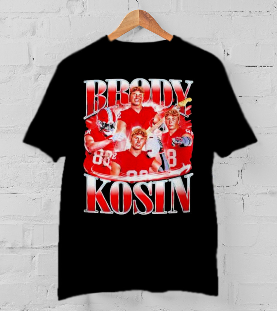 Brody Kosin Indiana Hoosiers 88 Red Football Vintage T-Shirt