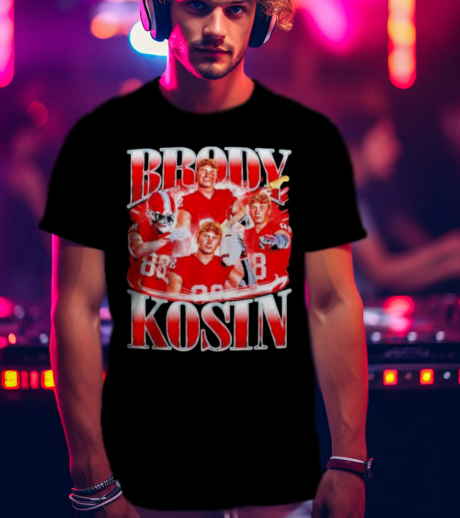 Brody Kosin Indiana Hoosiers 88 Red Football Vintage T-Shirt