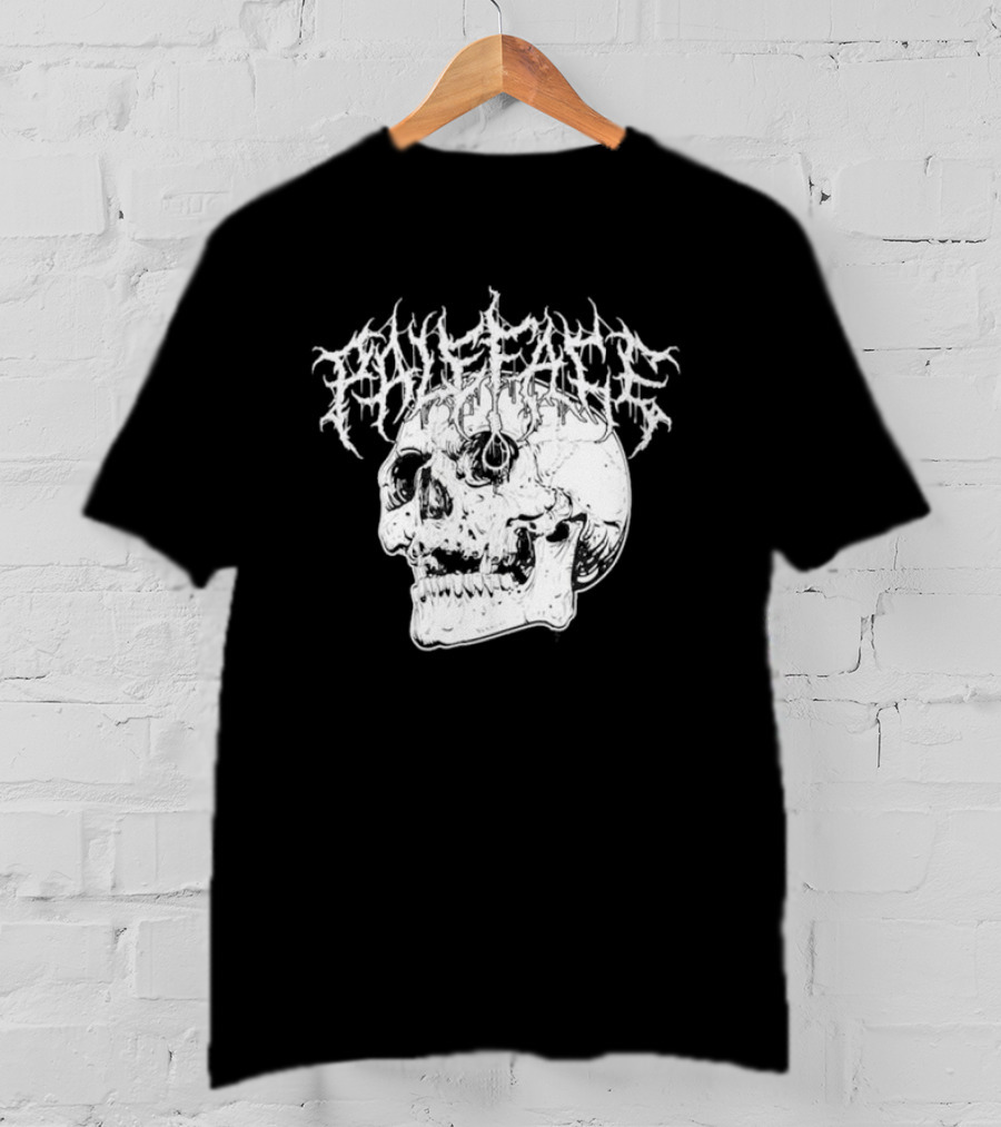Paleface Skull Art With Gothic Script T-Shirt