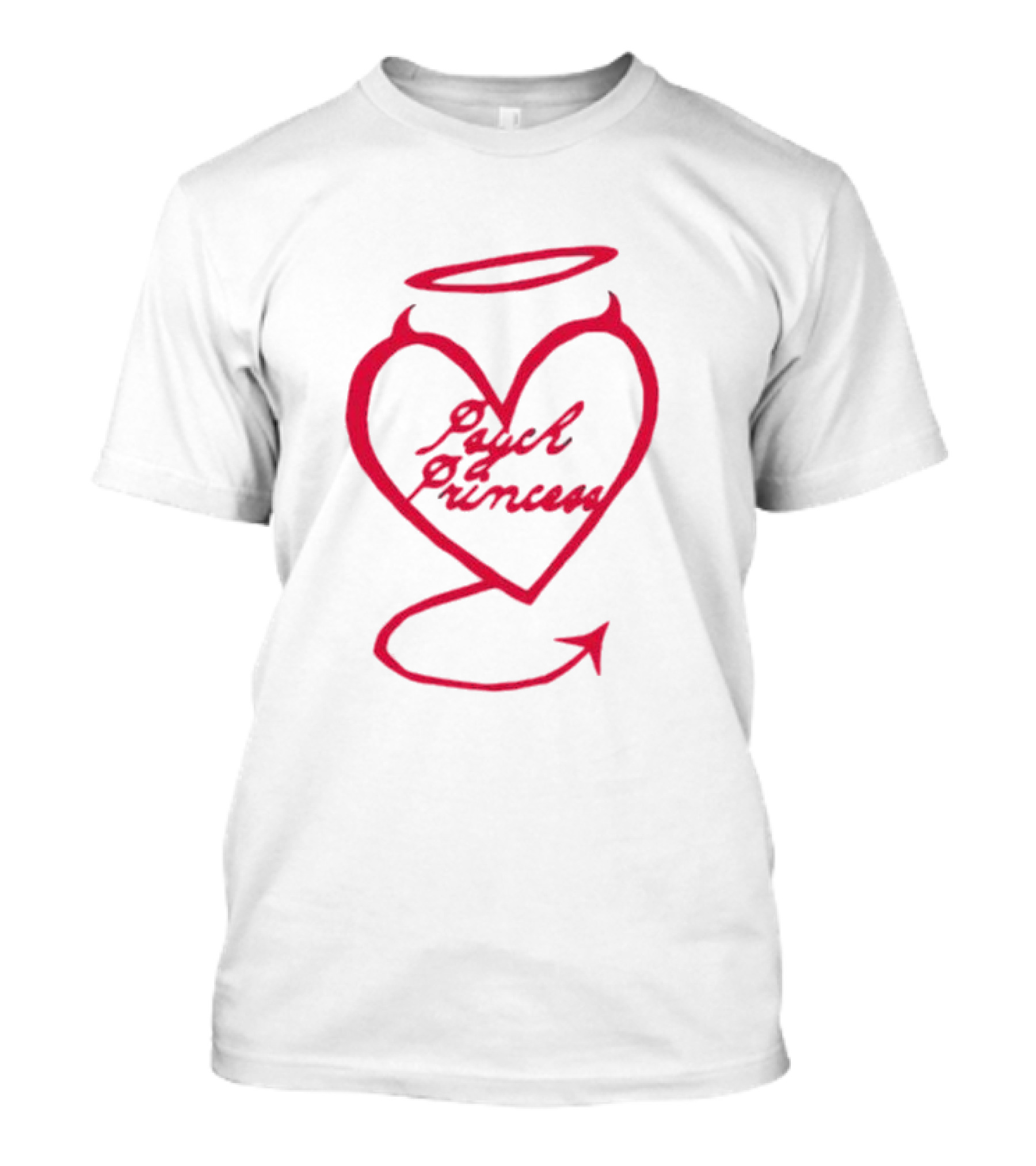 Psych Princess Heart With Angel Halo And Devil Tail T-Shirt